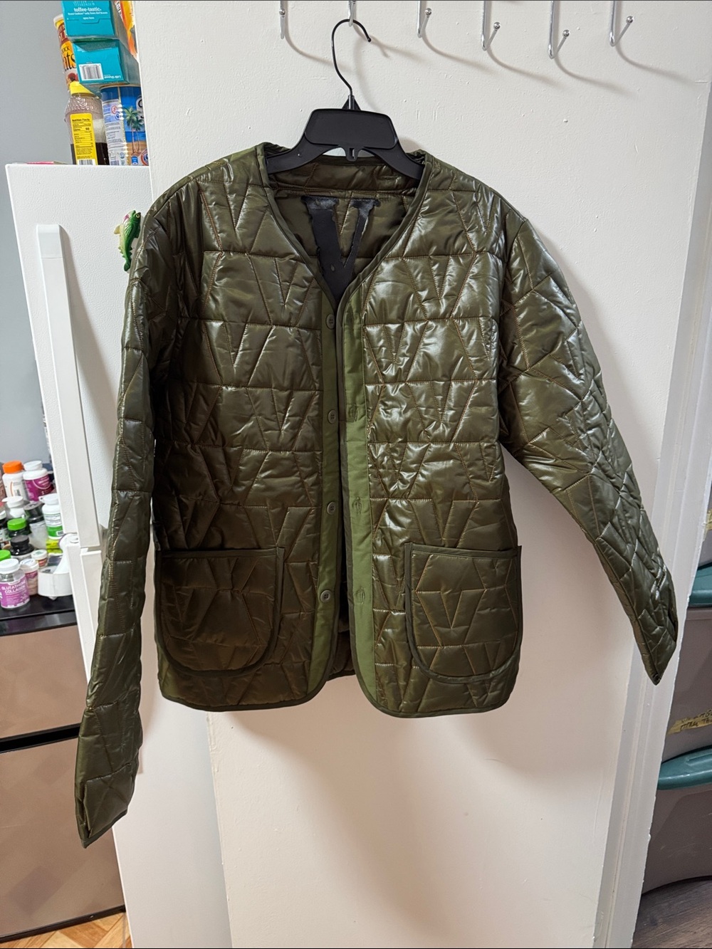 VLONE Olive Green Quilted Puffer Jacket. Brand new